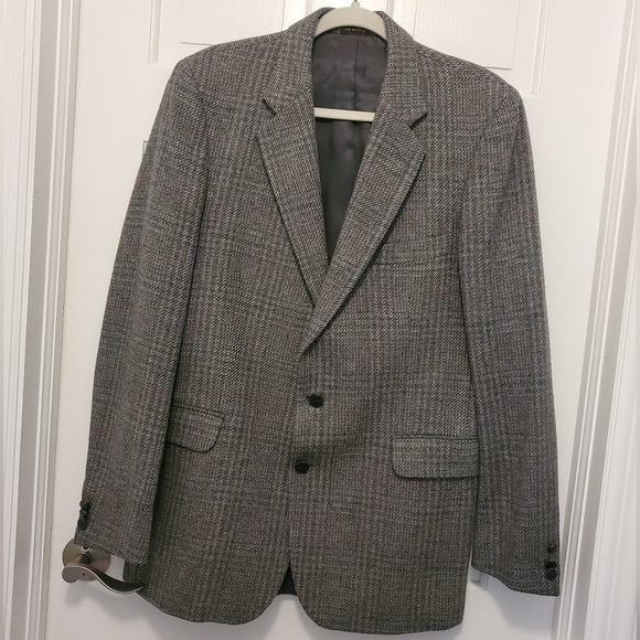 J.G. Hook Wool Blazer Size 44L, Business Classic Herringbone Print - Picture 1 of 8